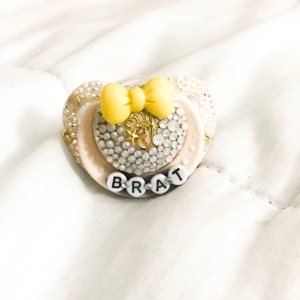 “BRAT” Embellished Adult Pacifier (DDLG/ABDL)